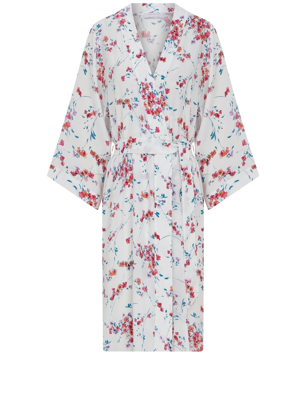 Short Vegan Cupro Robe in Flower Print