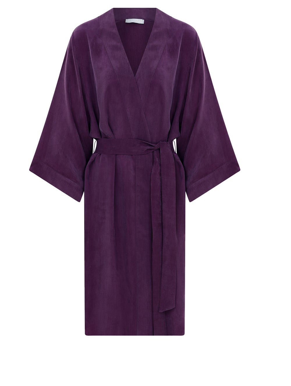 Short Vegan Cupro Robe in Plum Colour
