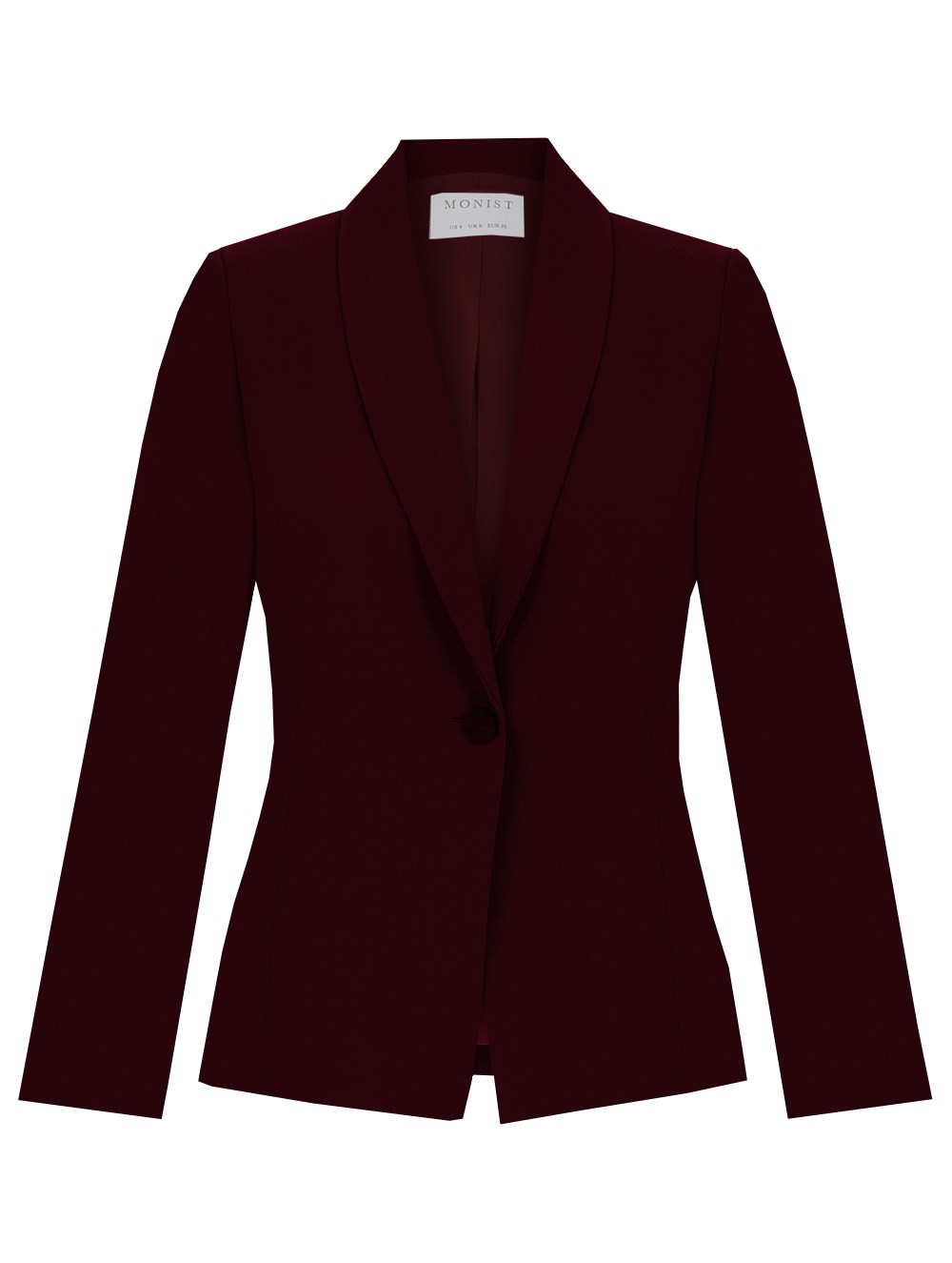 Shwal Collar Crepe Jacket in Burgundy Colour RK 105