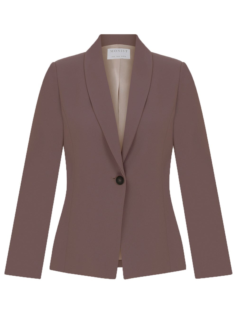 Shwal Collar Crepe Jacket in Mink Colour RK