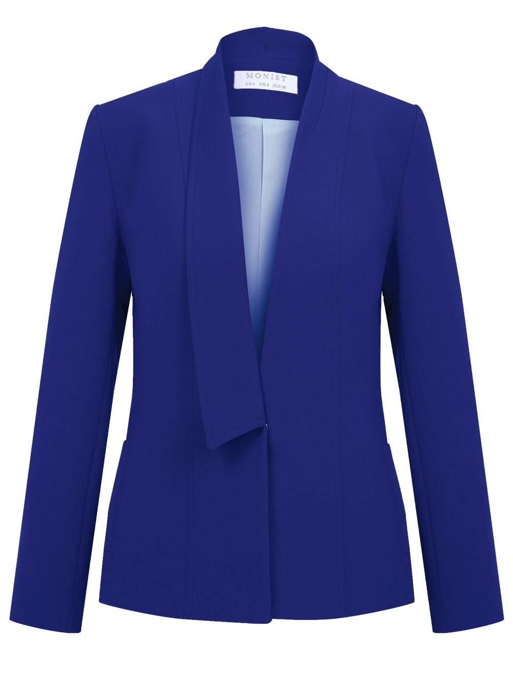 Single Collar Crepe Jacket in Blue Colour