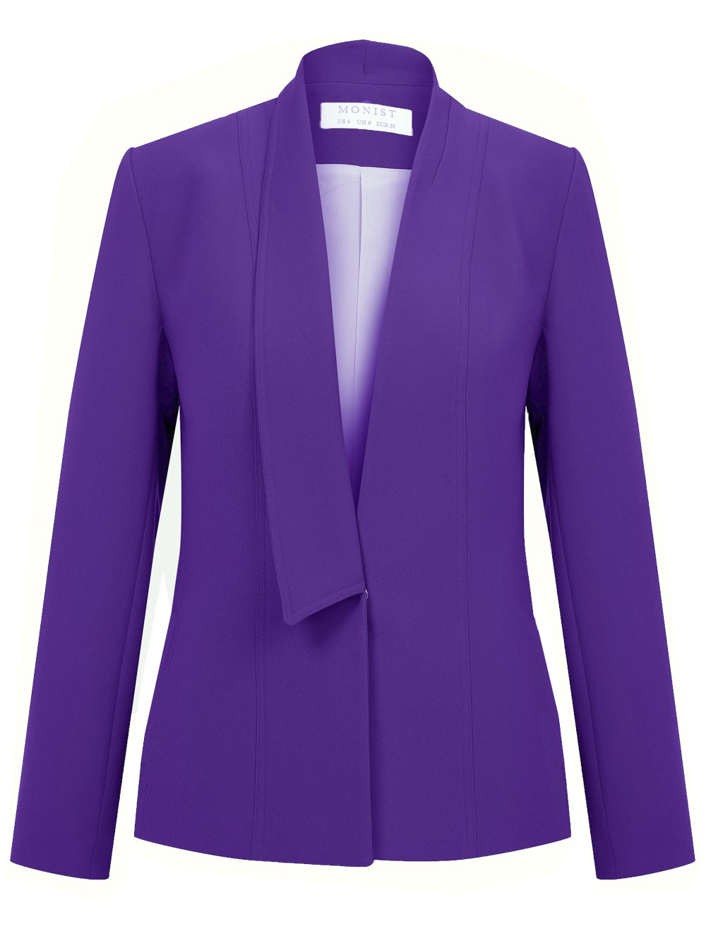 Single Collar Crepe Jacket in Light Purple Colour