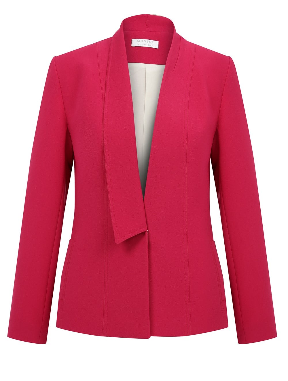 Single Collar Crepe Jacket in Pink Colour
