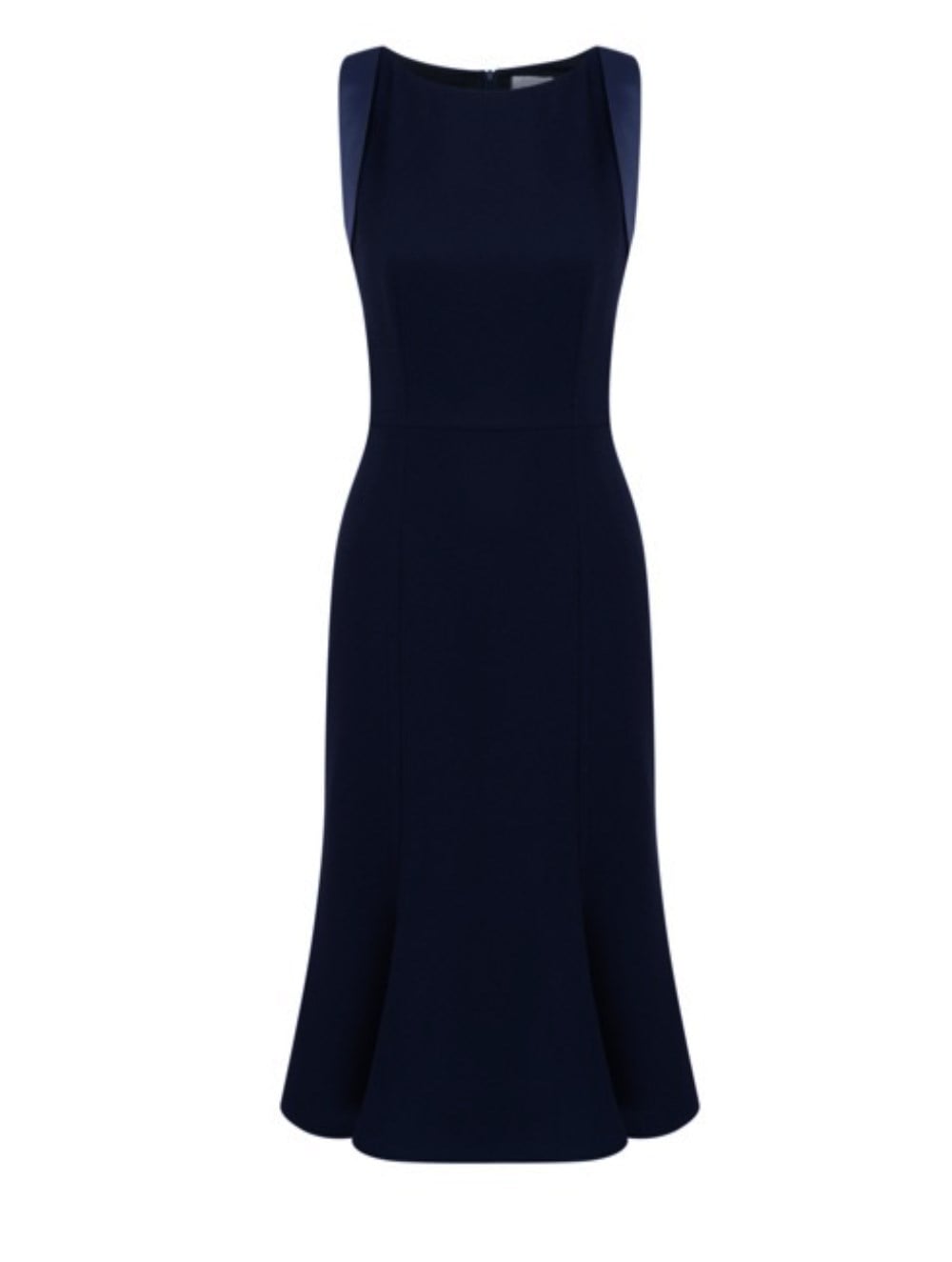 Sleeveless Crepe Dress in Navy Colour