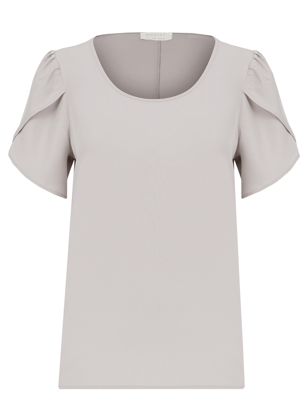 Slice Sleeve Silk Blouse in Stone Colour RK 5