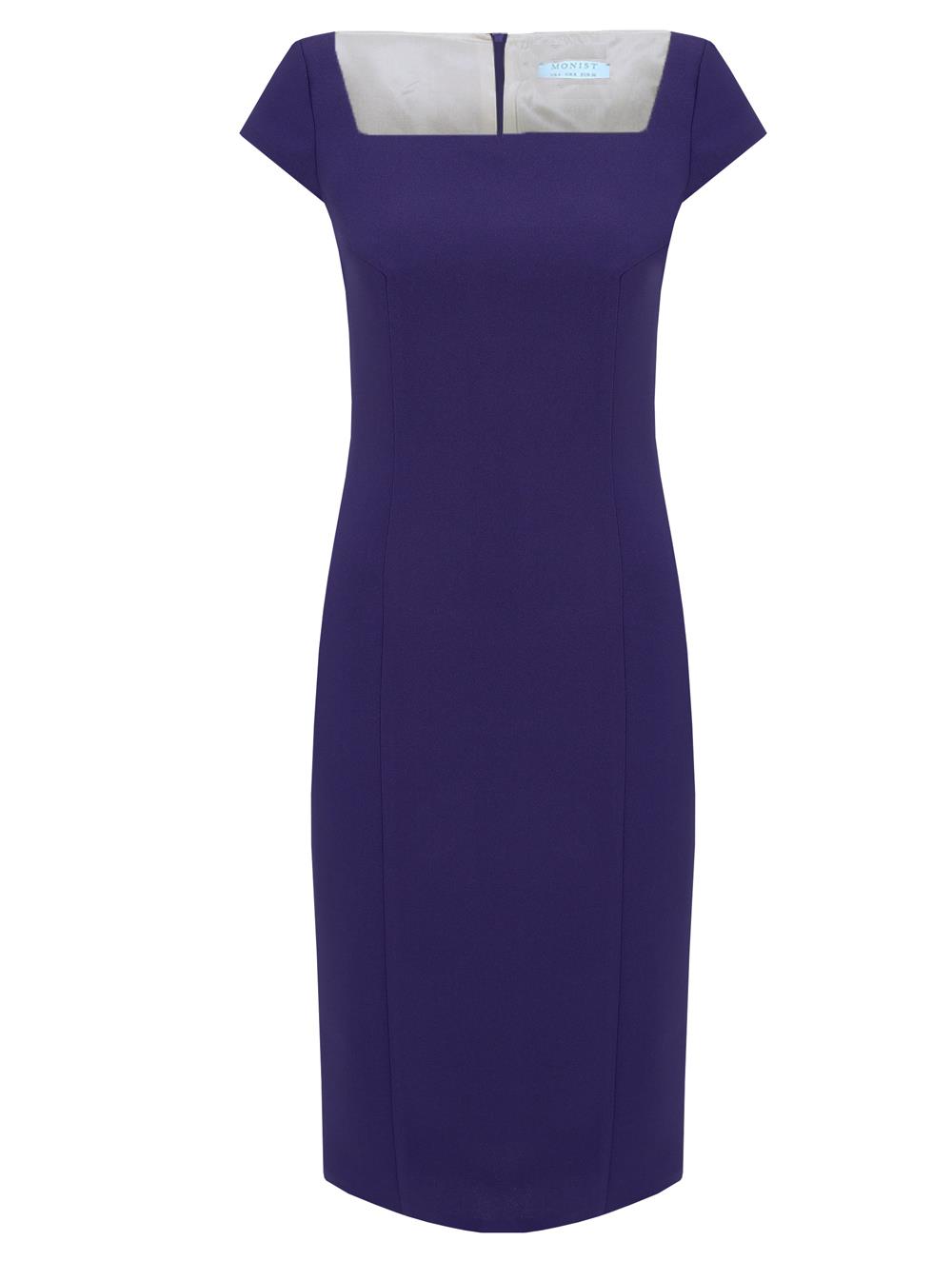 Square Neck Crepe Dress in Lavender Colour