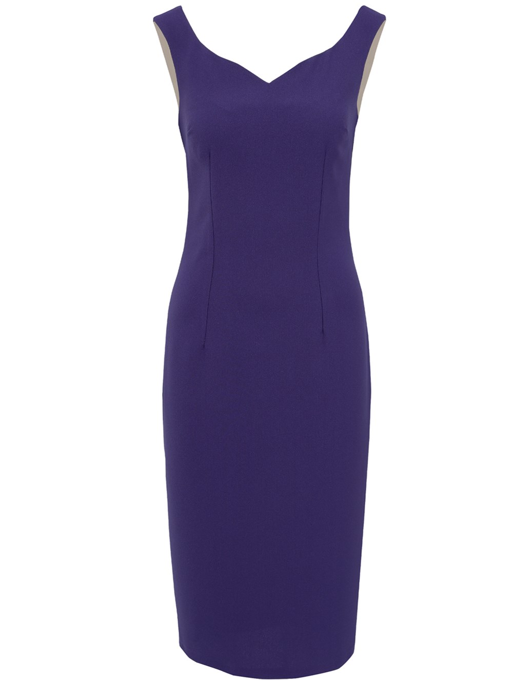 Strap Sweetheart Crepe Dress in Lavender Colour