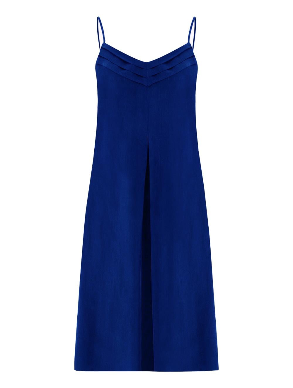 Strap Vegan Cupro Dress in Blue Colour