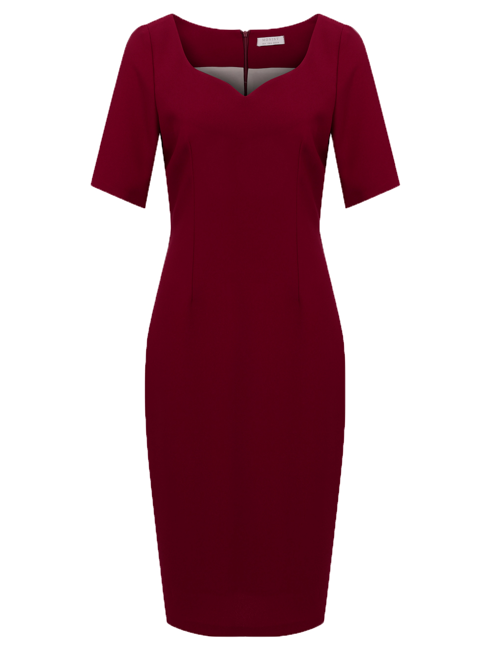 Sweetheart Crepe Dress in Wine Colour
