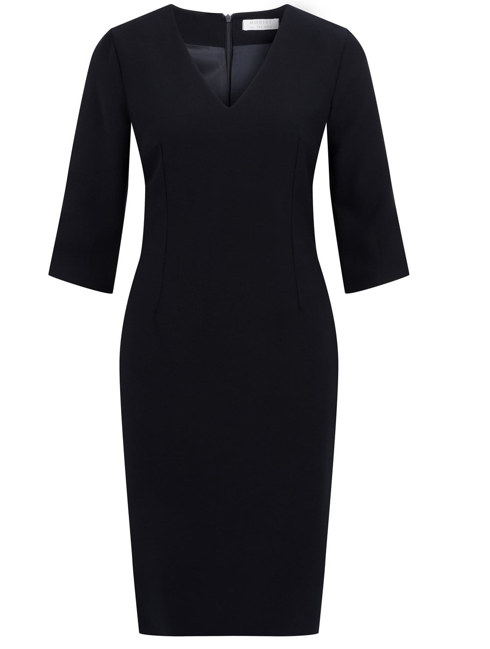 V-Neck Crepe Dress in Black Colour