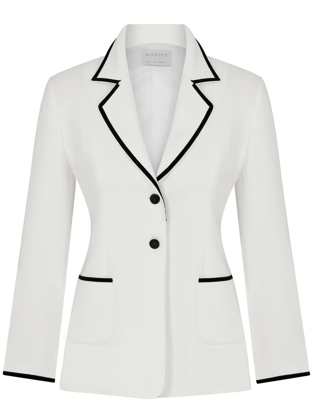White Jacket with Black Velvet Tape