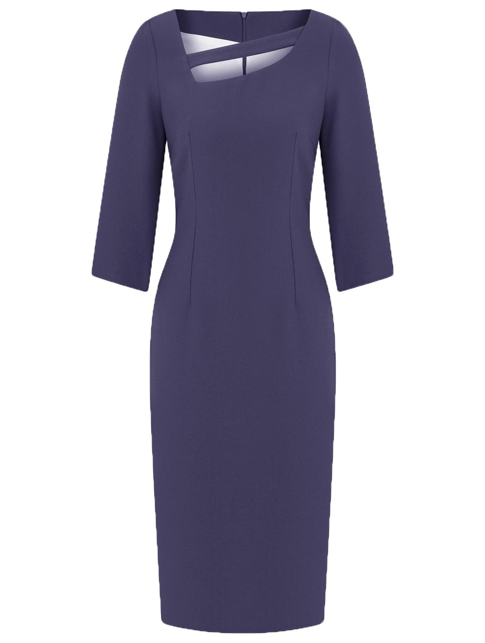  Crepe Dress with Cross Stripe in Lilac Colour