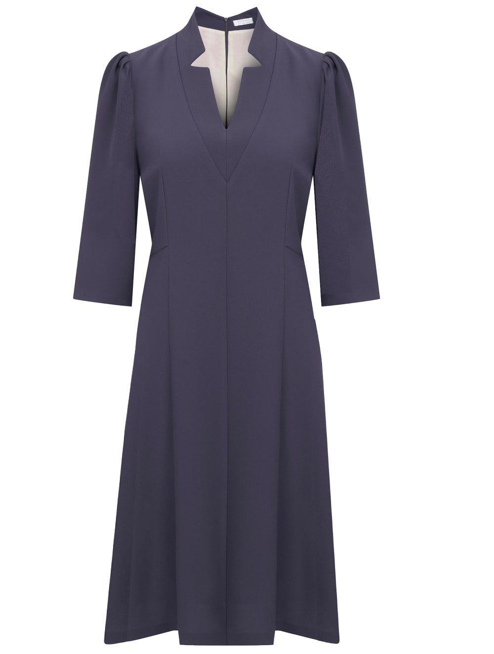  Cut  Collar Crepe Dress in Lavender Colour
