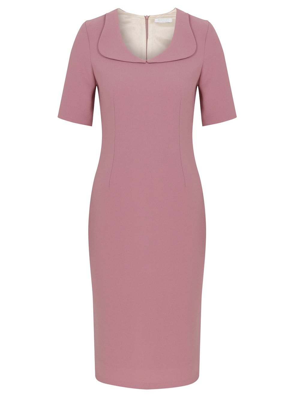 Baby Collar Crepe Dress in Pink Colour