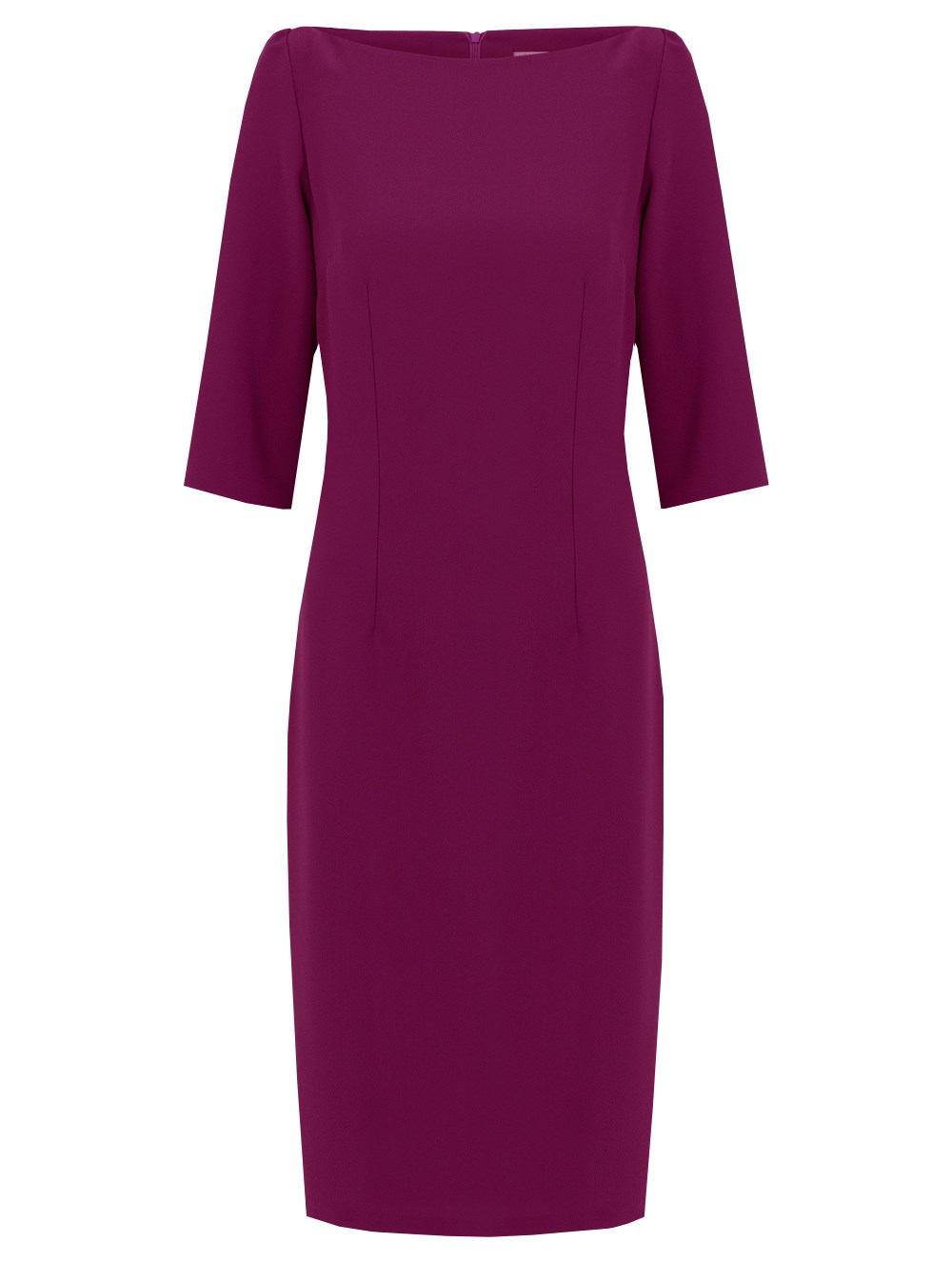 Boat Neck Crepe Dress in Cyclamen Colour