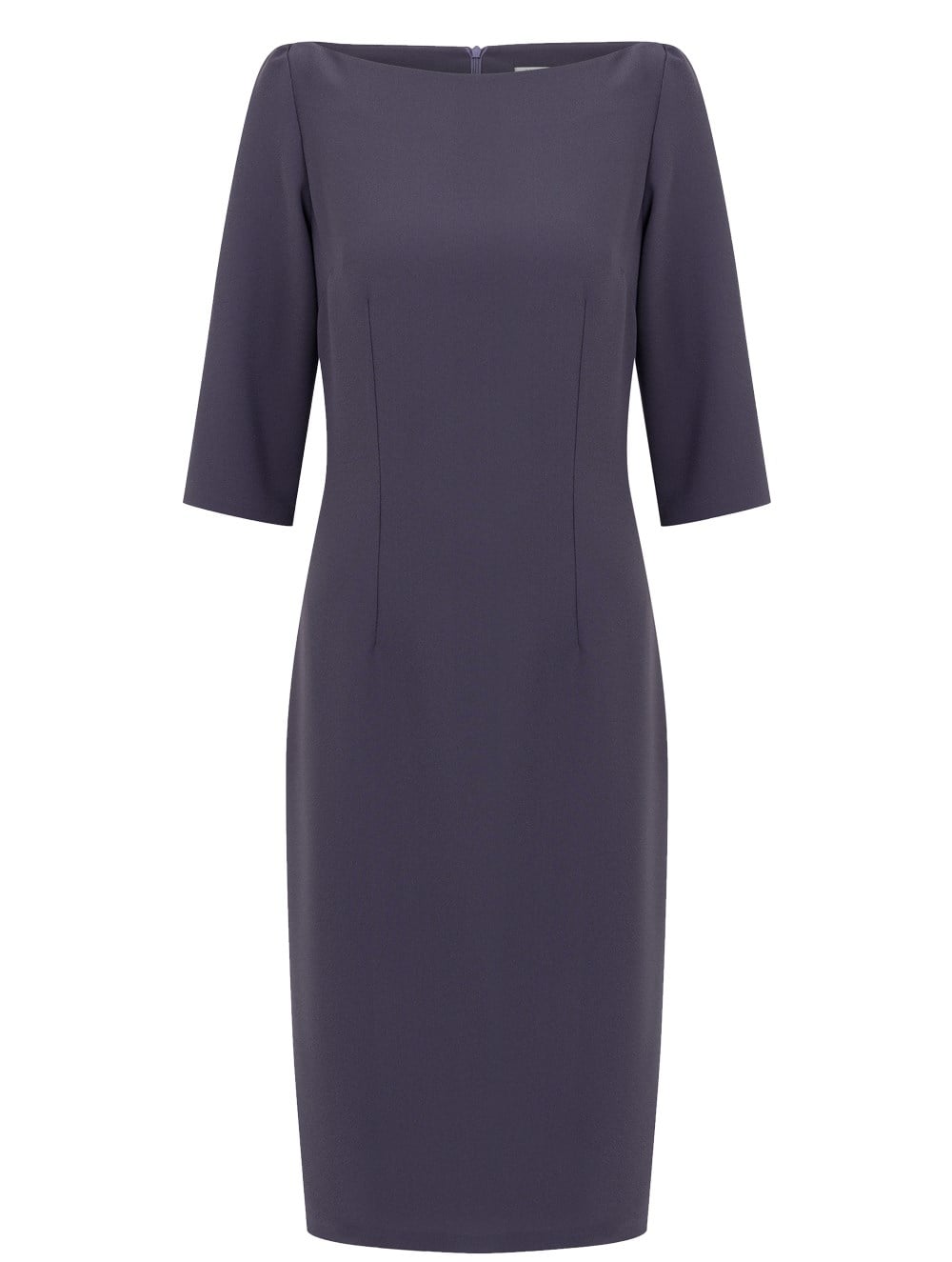 Boat Neck Crepe Dress in Lavender Colour