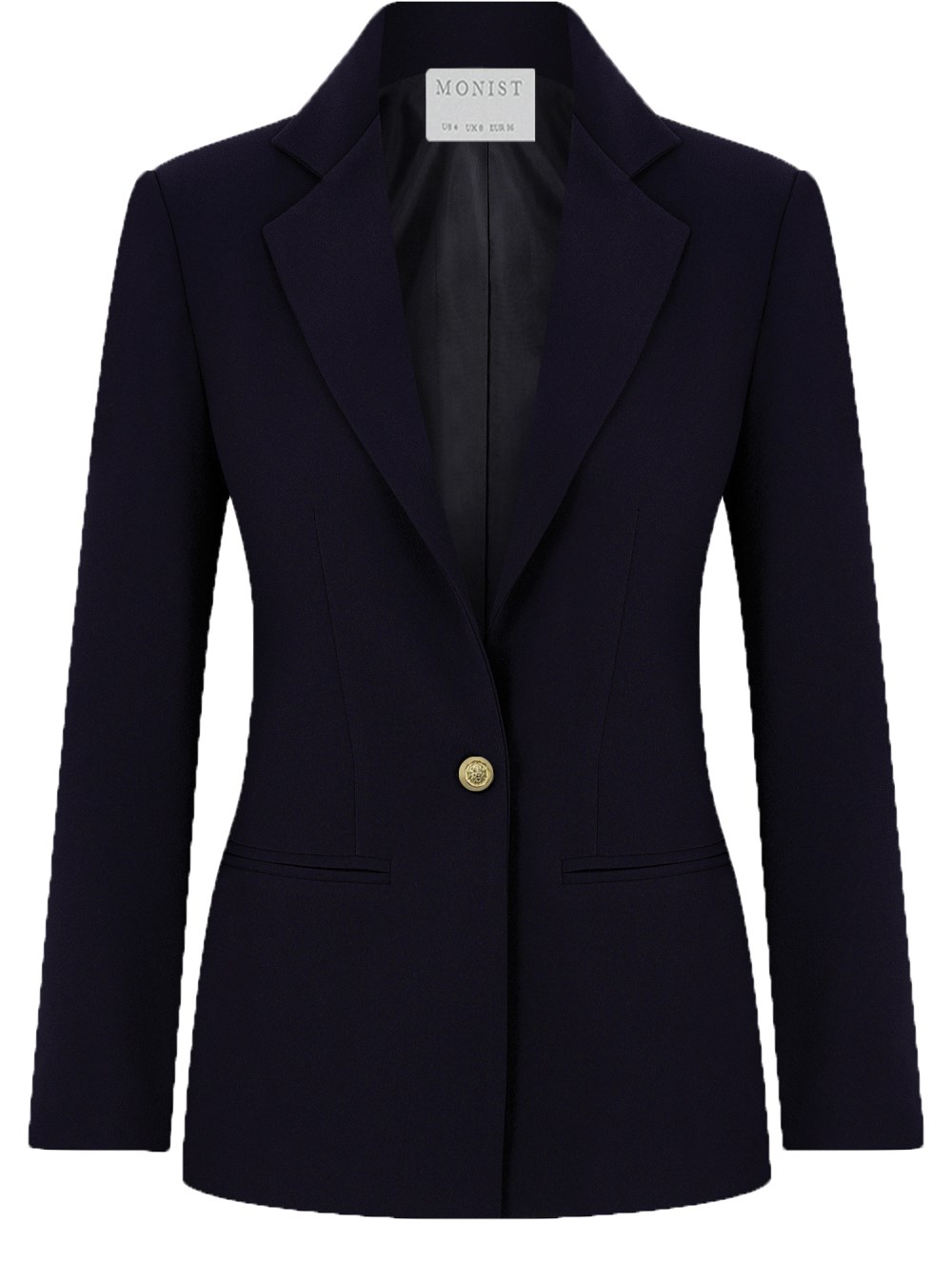 Classic Crepe Blazer in Navy Colour with Gold Button