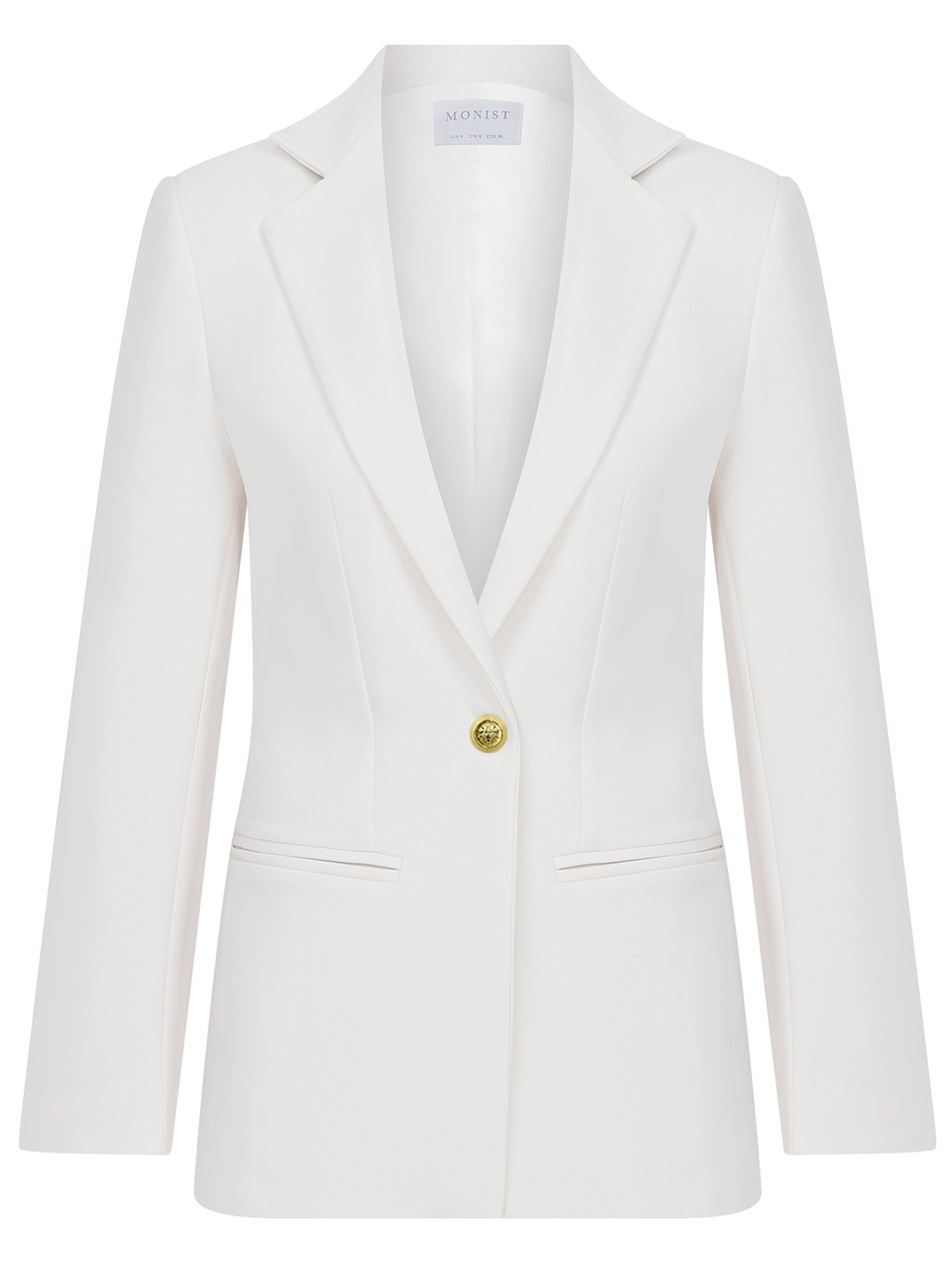 Classic Crepe Blazer in Off-White Colour with Gold ButtonRK 127