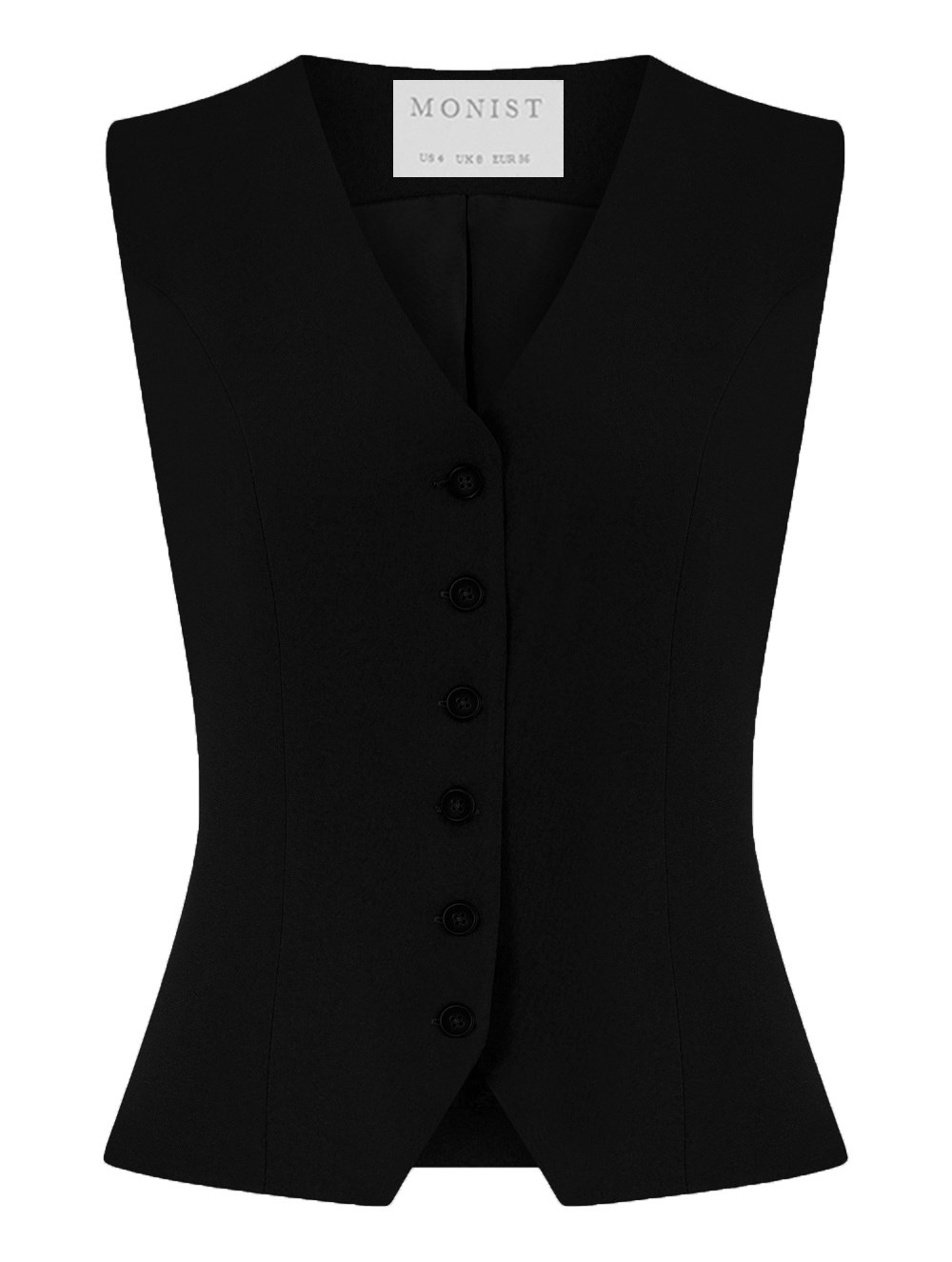 Classic Crepe Vest in Black Colour