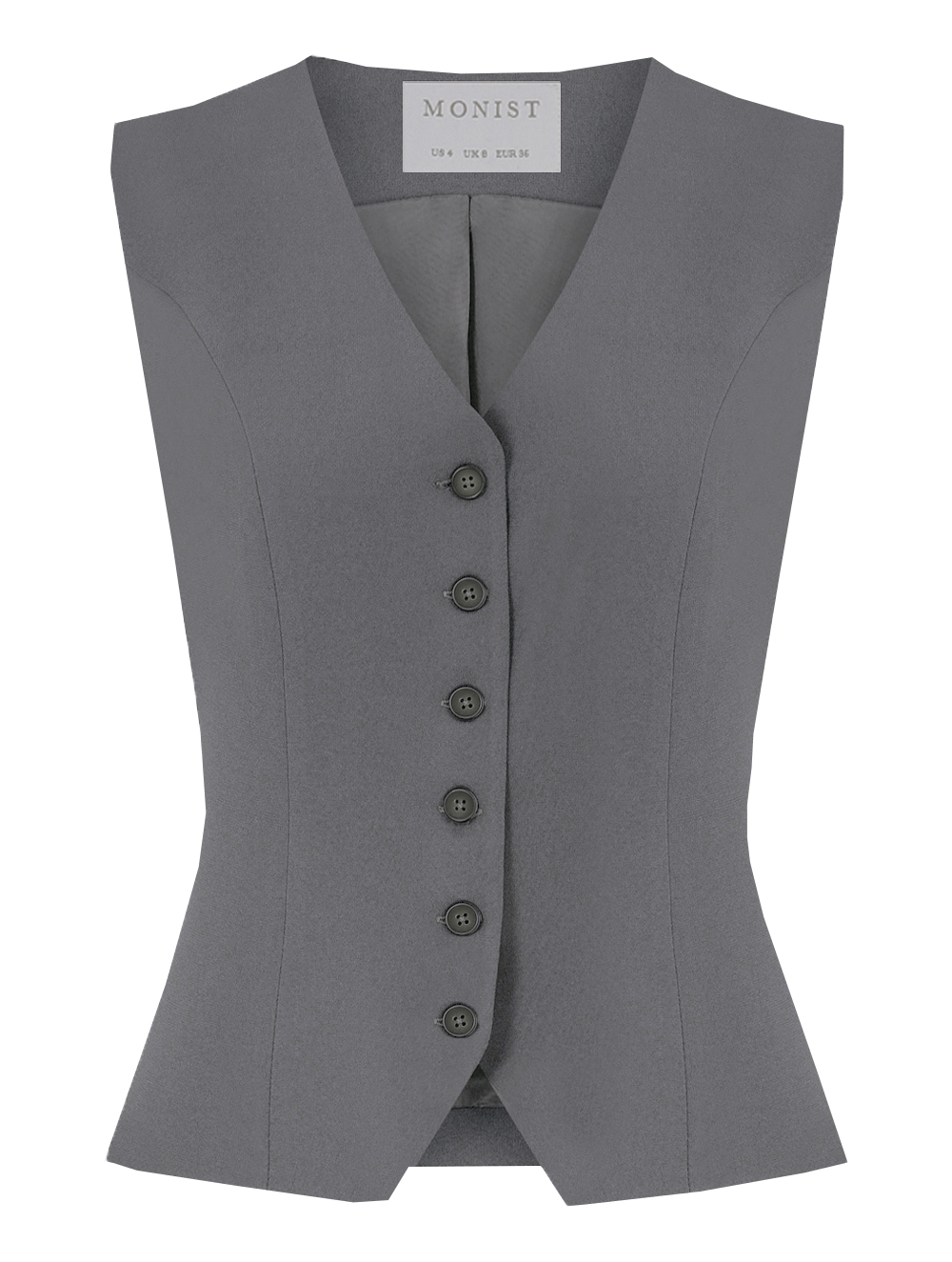 Classic Crepe Vest in Grey Colour