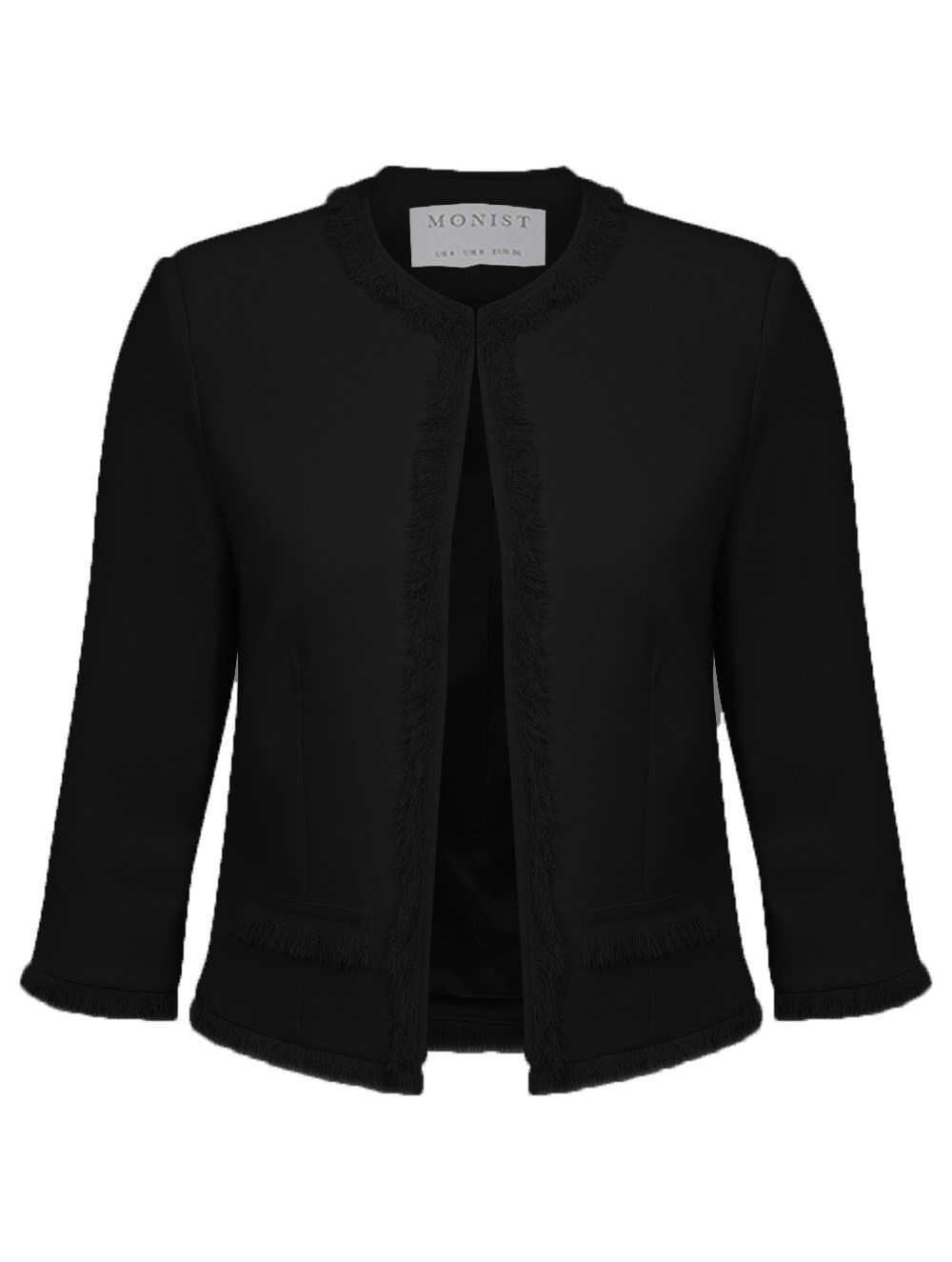 Classic Fringe Jacket in Black Colour