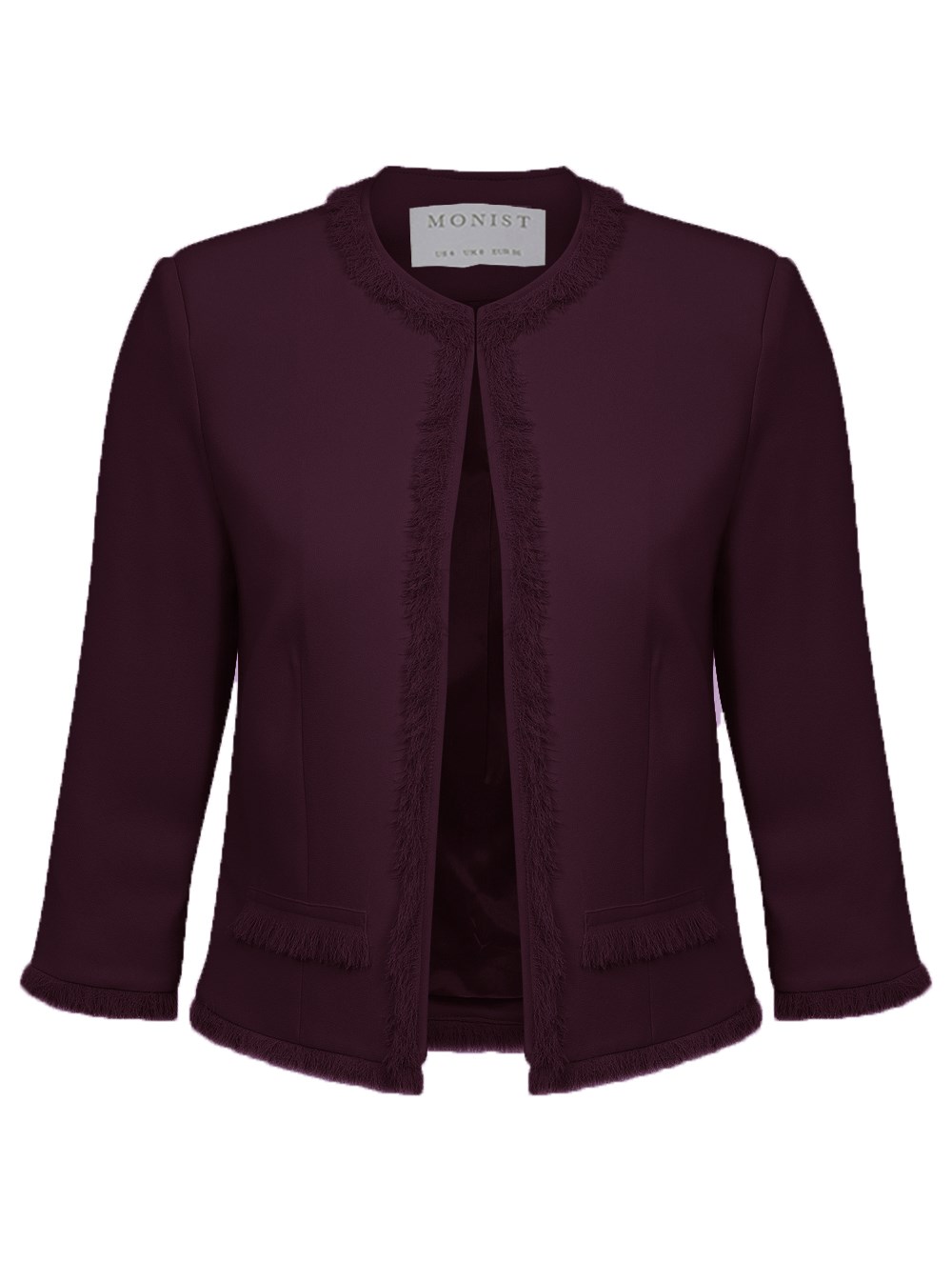 Classic Fringe Jacket in Plum Colour