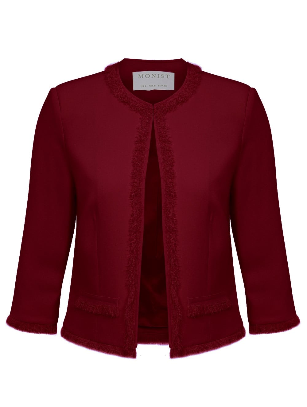 Classic Fringe Jacket in Wine Colour