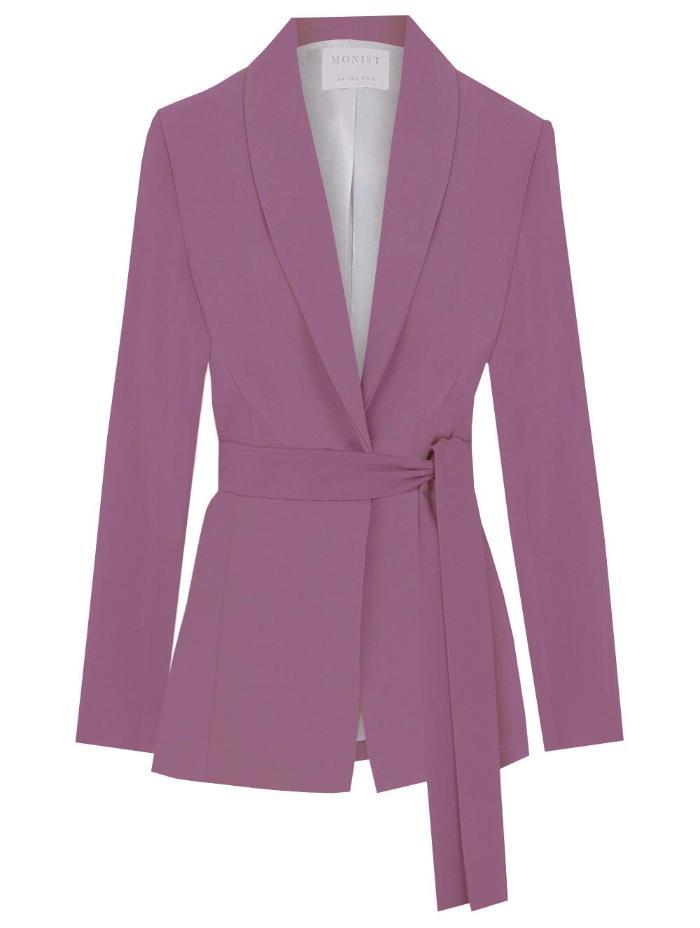 Classic Shawl Collar Crepe Blazer in Rose Colour