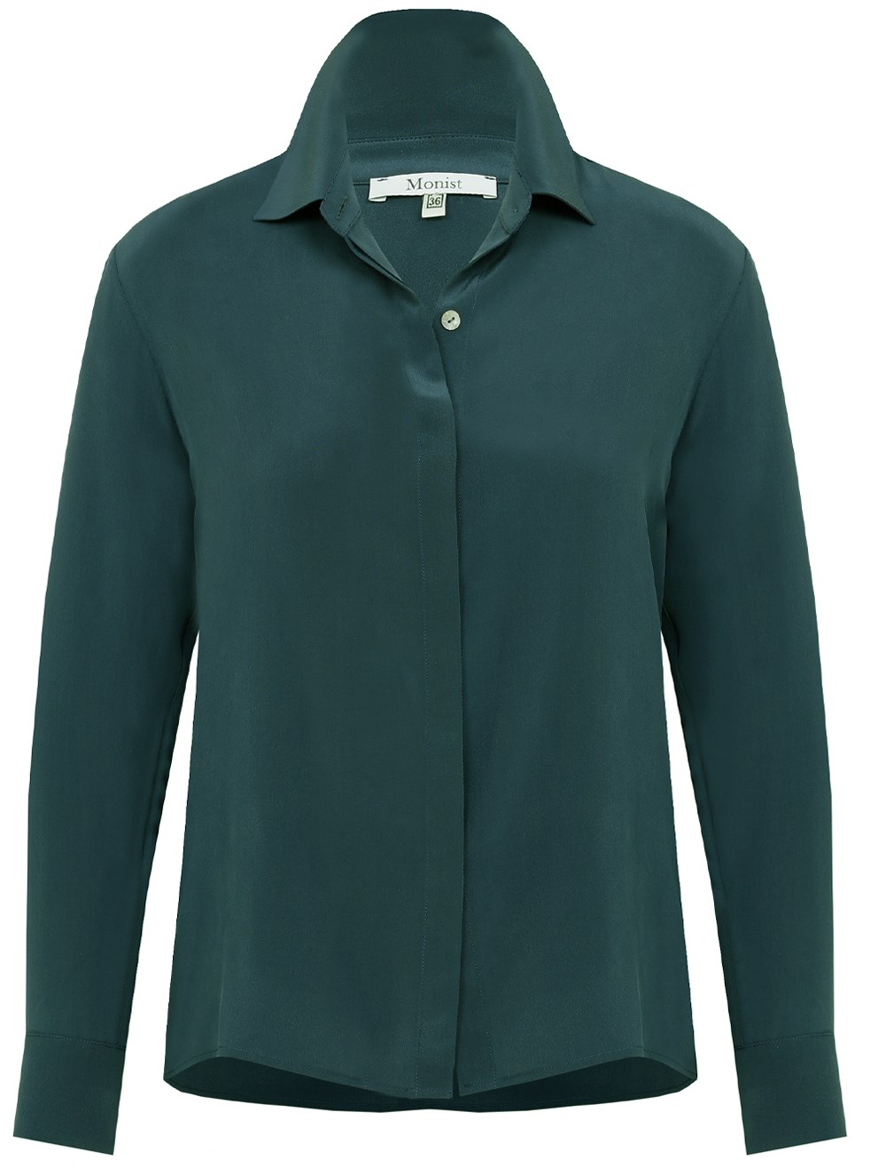 Classic Silk Shirt in Dark Green Colour