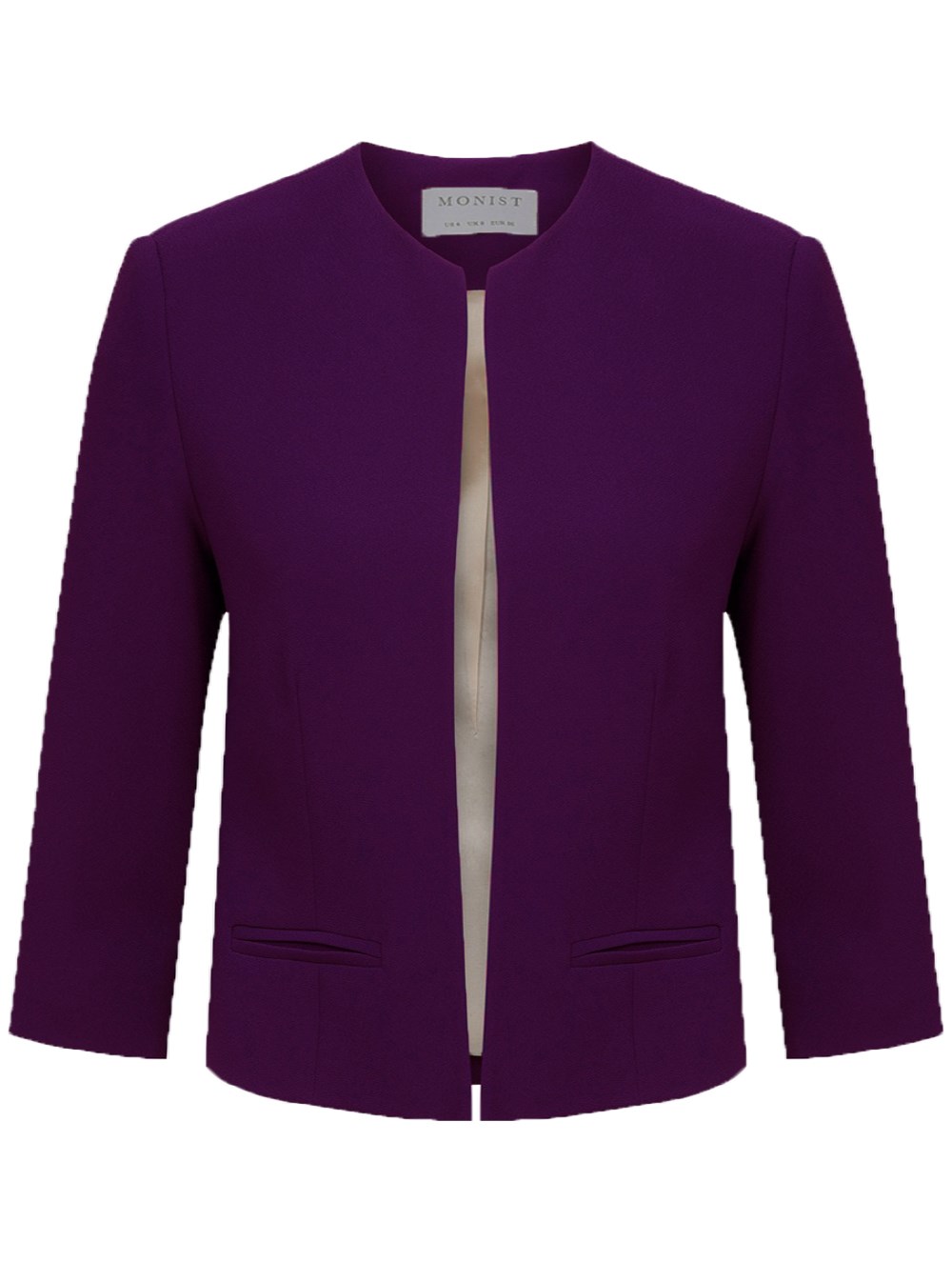 Collarless Jacket in Cyclamen Colour