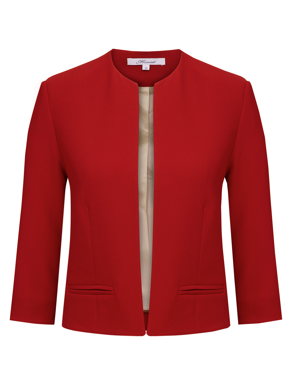 Collarless Jacket in Red Colour RK 216