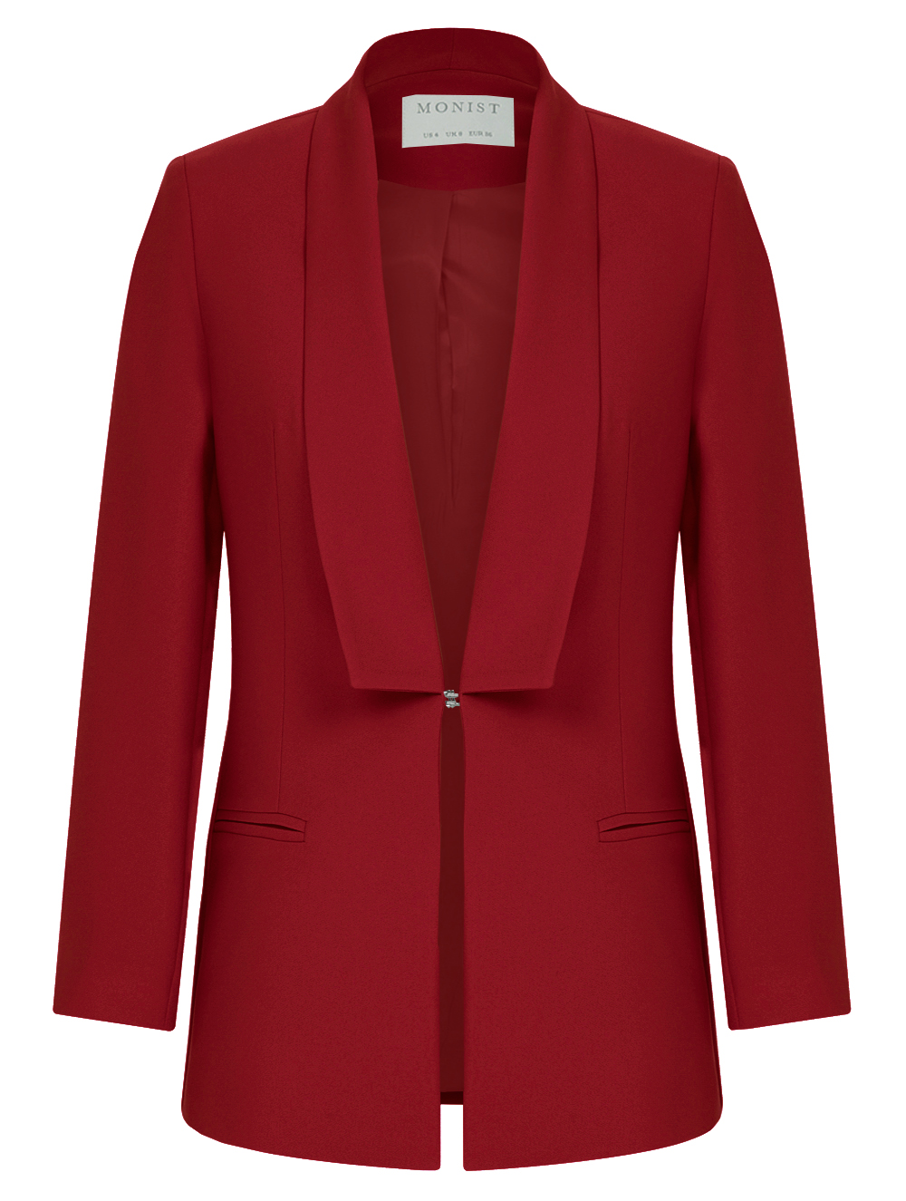 Corner Collar Crepe Jacket in Red Colour RK 108