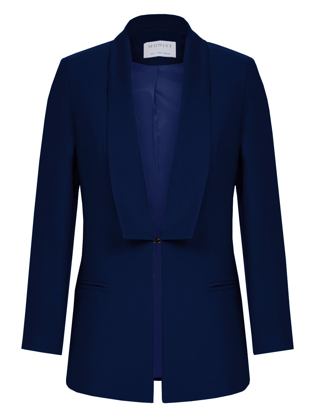 Corner Collar Crepe Jacket in Sapphire Blue Colour RK 38