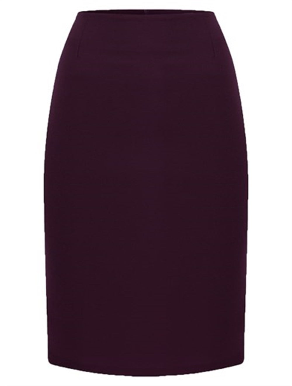 Crepe Pencil Skirt in Plum Colour