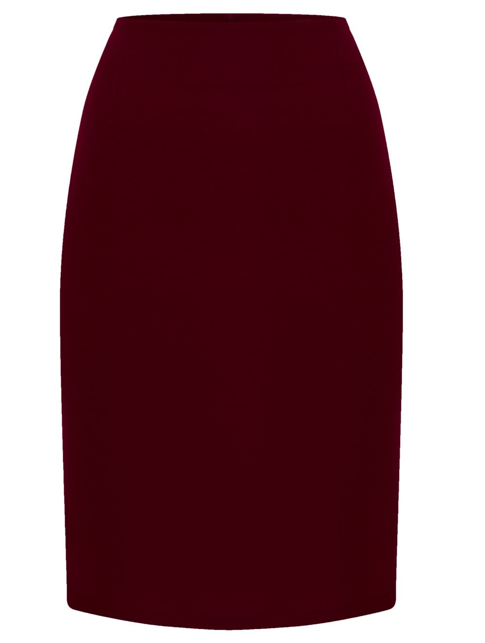 Crepe Pencil Skirt in Wine Colour