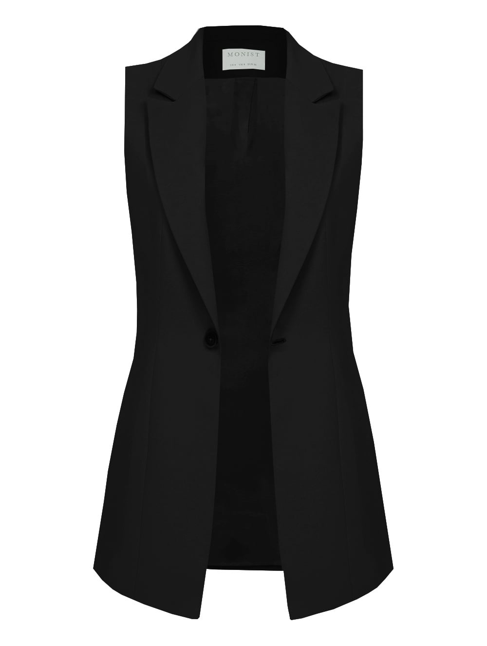 Crepe Vest Type Jacket in Black Colour