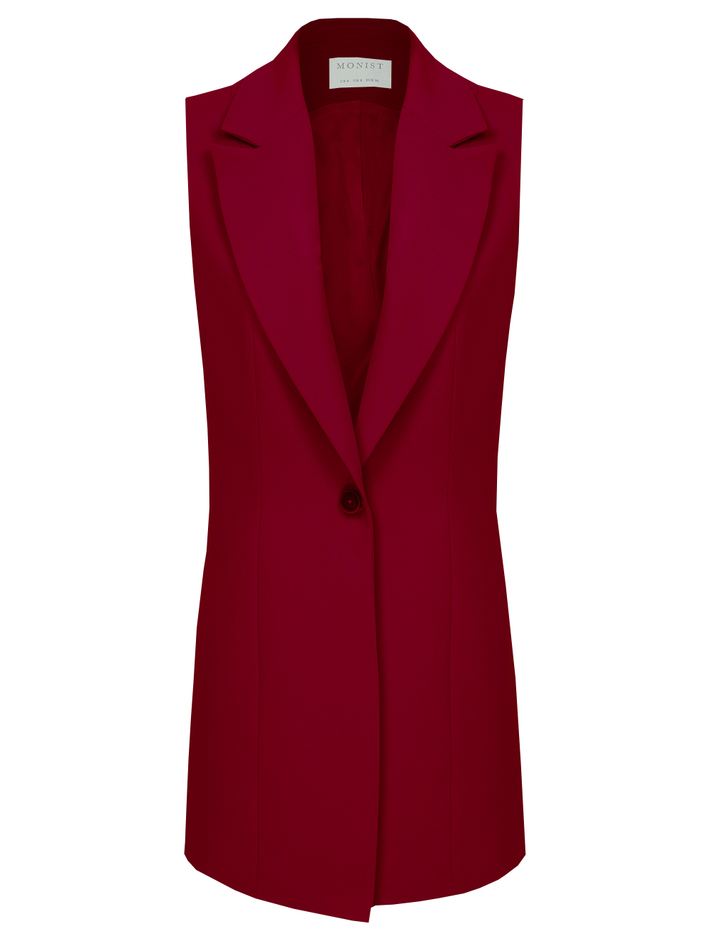 Crepe Vest Type Jacket in Red Colour