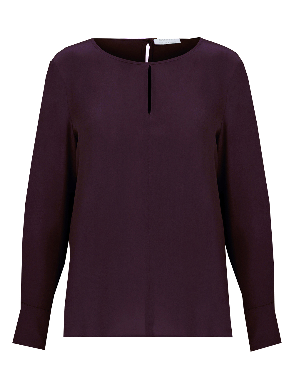 Drop Collar Silk Blouse in Plum Colour RK 63