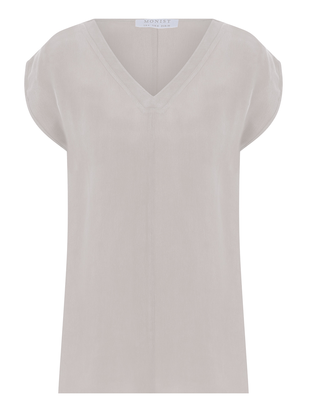 Drop Shoulder Silk Blouse in Grey Colour