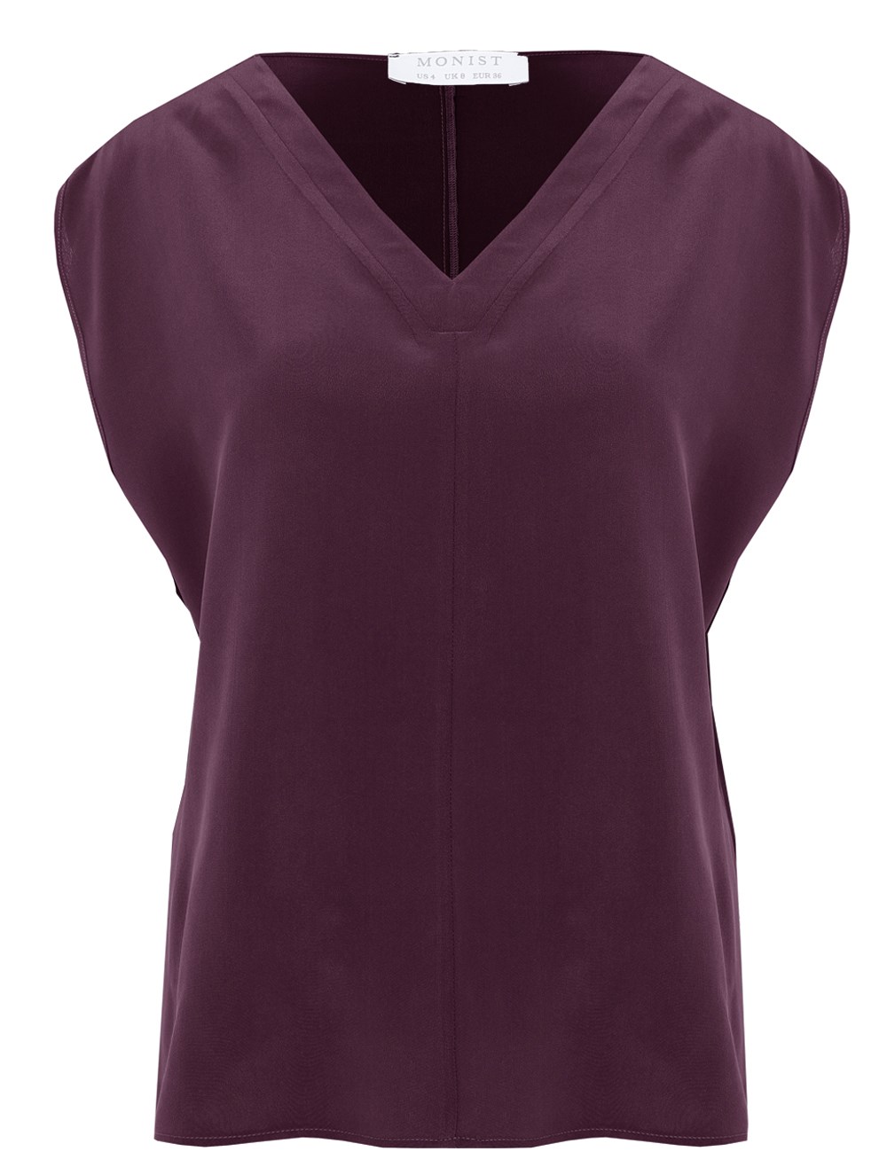 Drop Shoulder Silk Blouse in Plum Colour