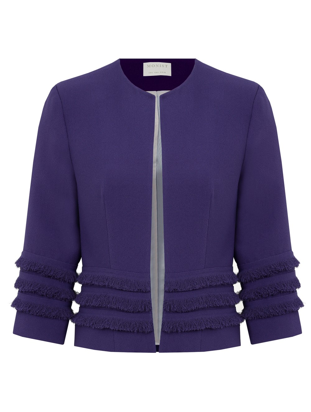 Fringe Layer Crepe Jacket in Lavender Colour