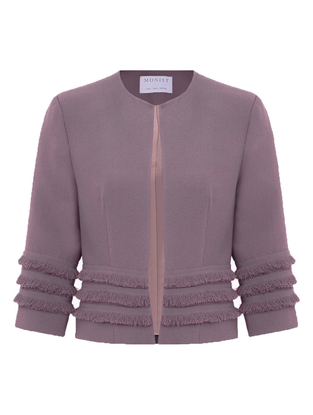 Fringe Layer Crepe Jacket in Rose Colour