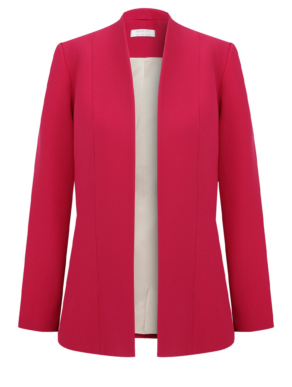 High Collar Crepe Jacket in Fuchsia Colour