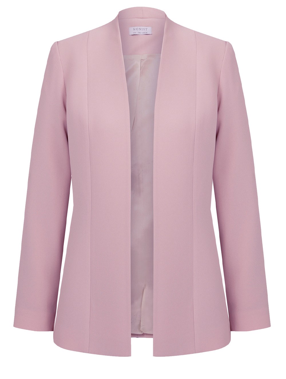 High Collar Crepe Jacket in Pink Colour