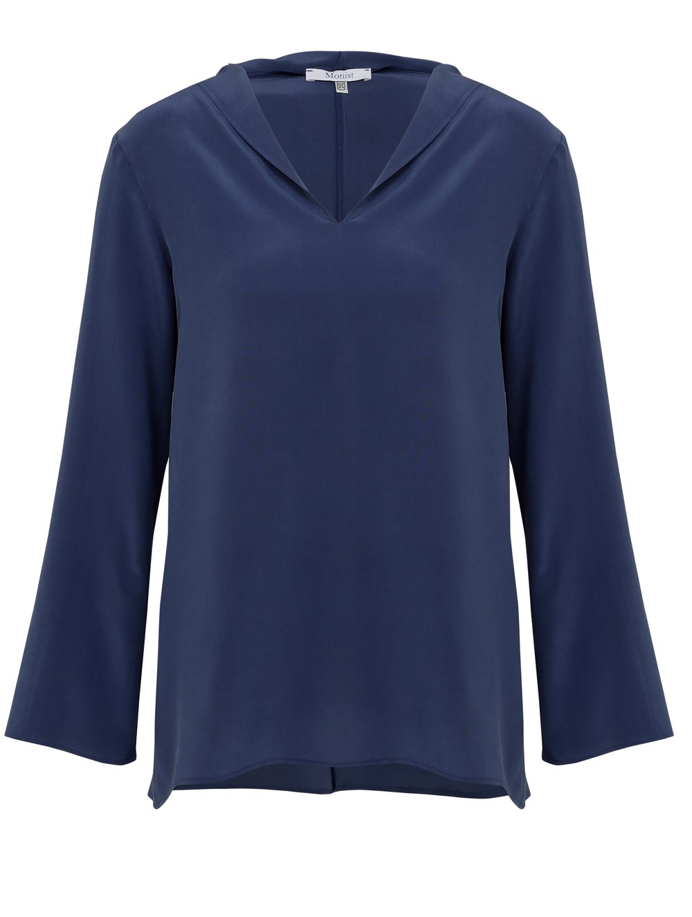 Hooded Silk Shirt in Navy Colour