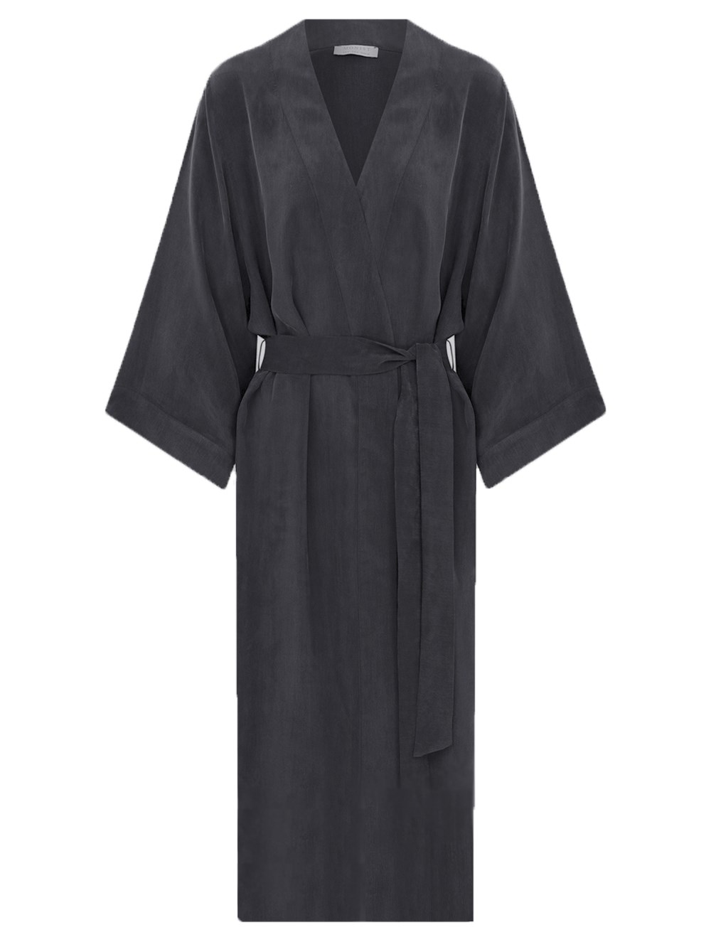 Long Vegan Cupro Robe in Anthracite Colour