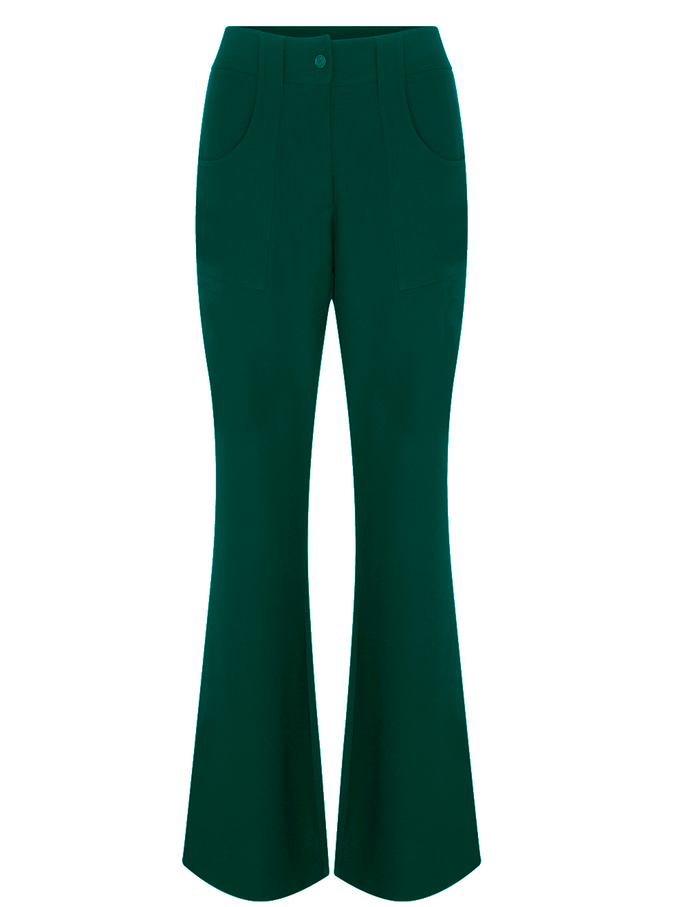 Magic Flare Cut High Waist Pant in Green Colour RK 38