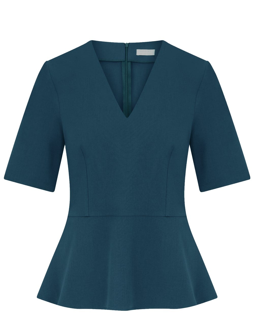 Peplum Crepe Jacket in Green Colour