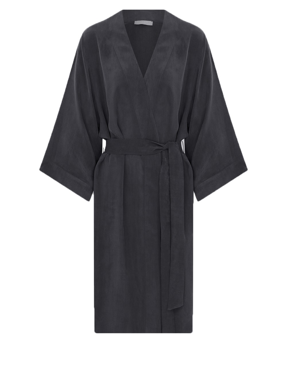 Short Vegan Cupro Robe in Anthracite Colour
