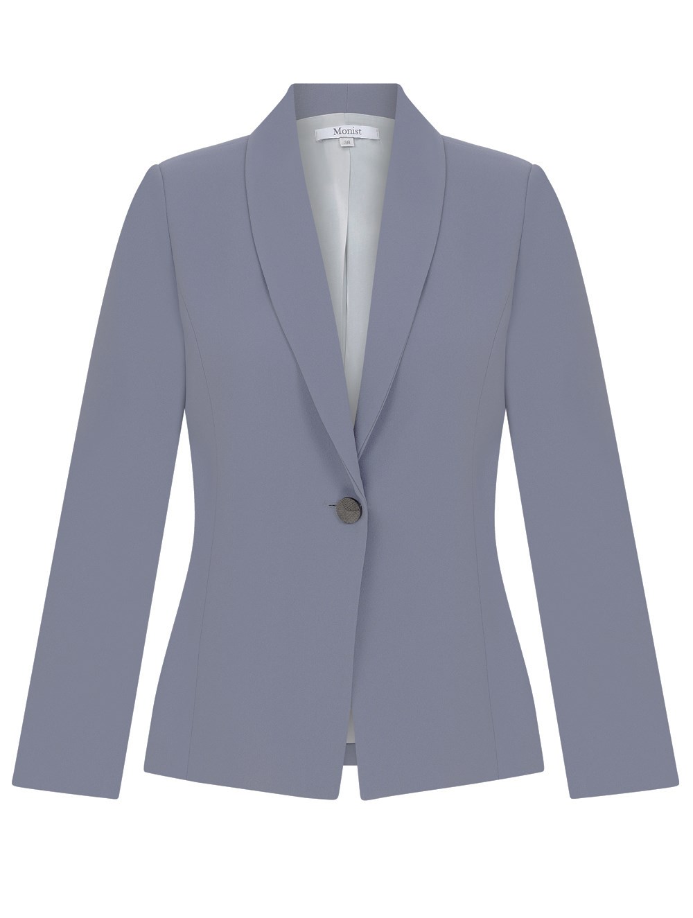 Shwal Collar Crepe Jacket in Grey-Lilac Colour
